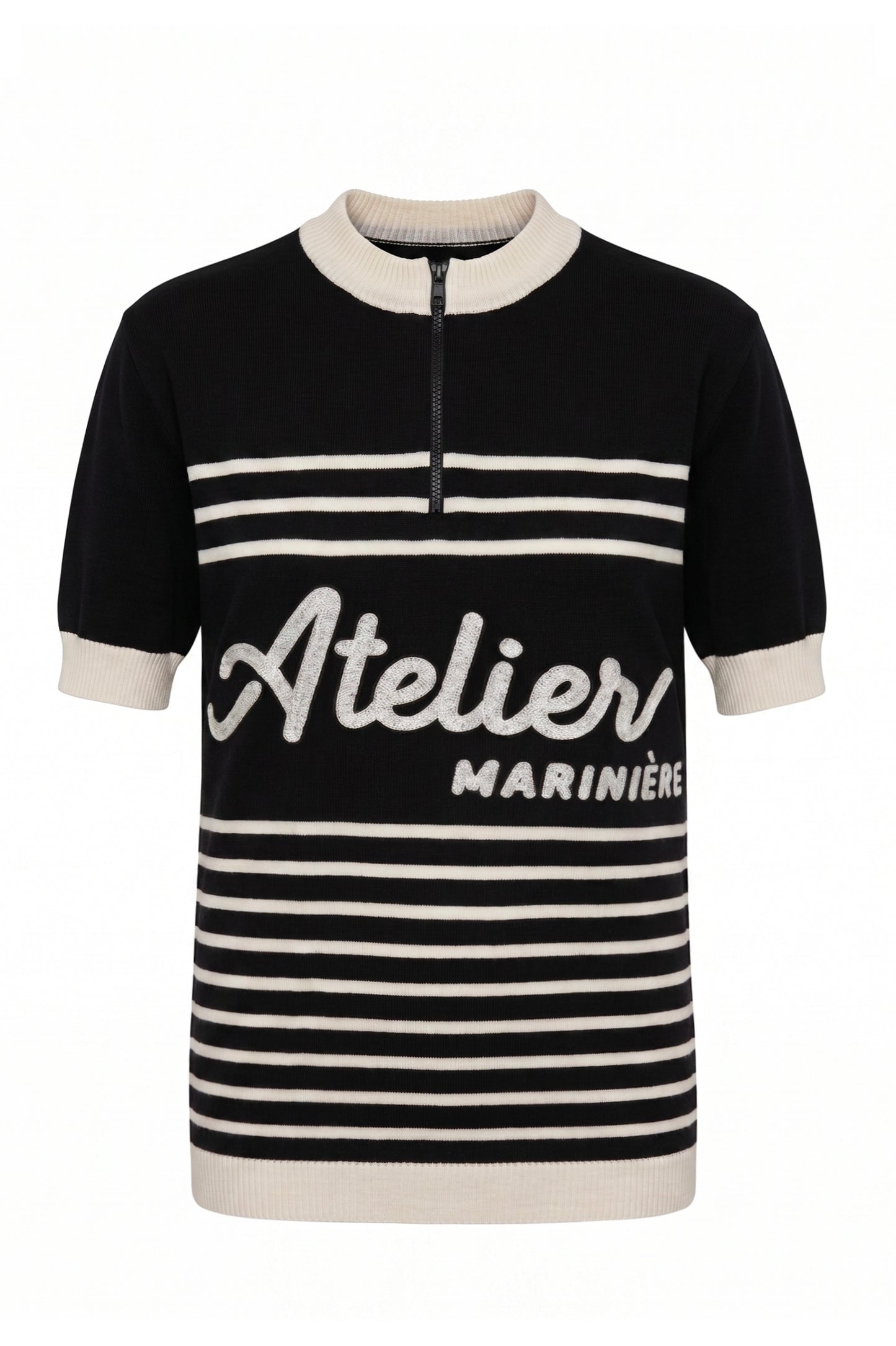 Men's Merino Cycling Jersey — Black/White