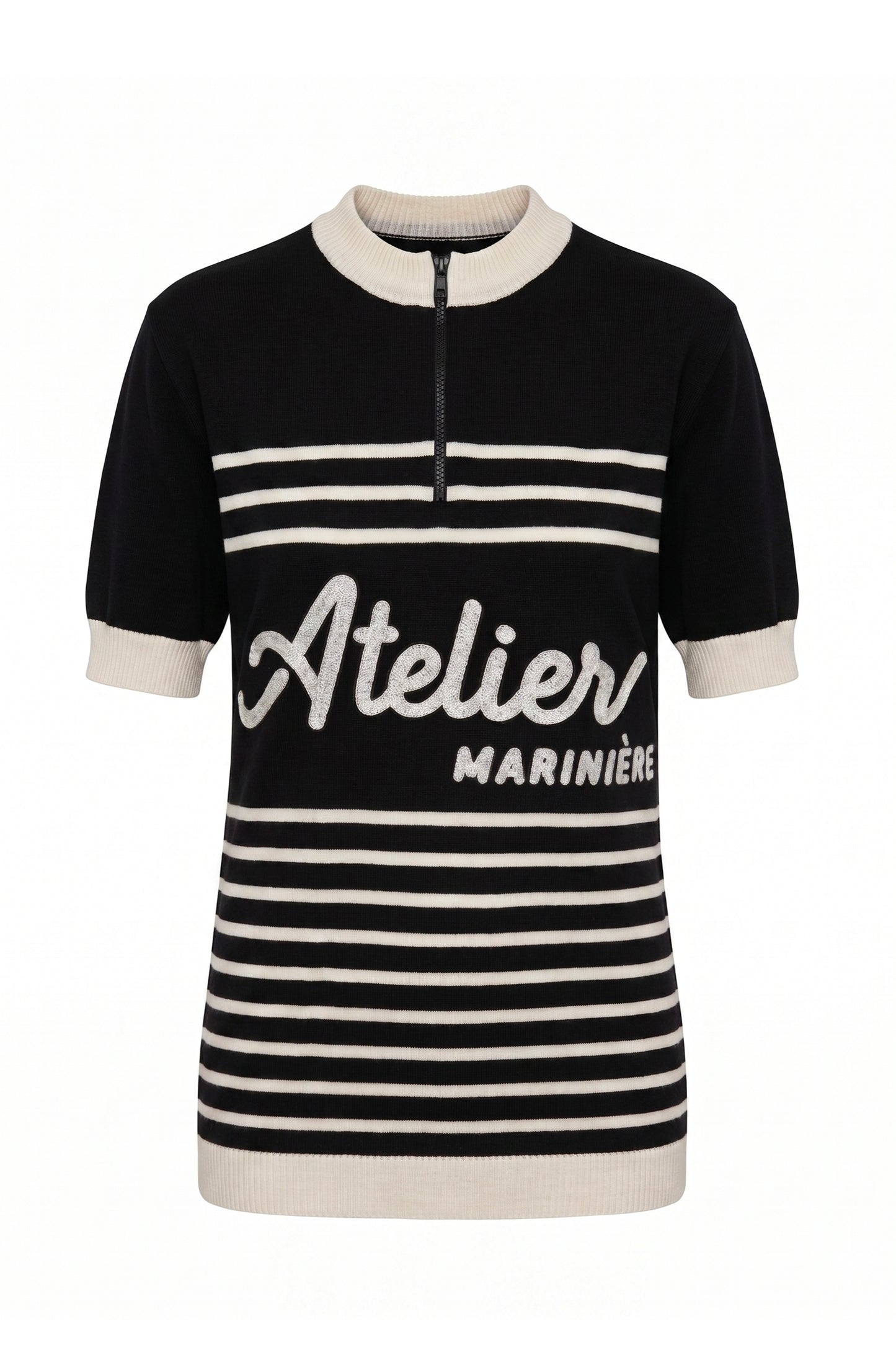 Women's Merino Cycling Jersey — Black/White