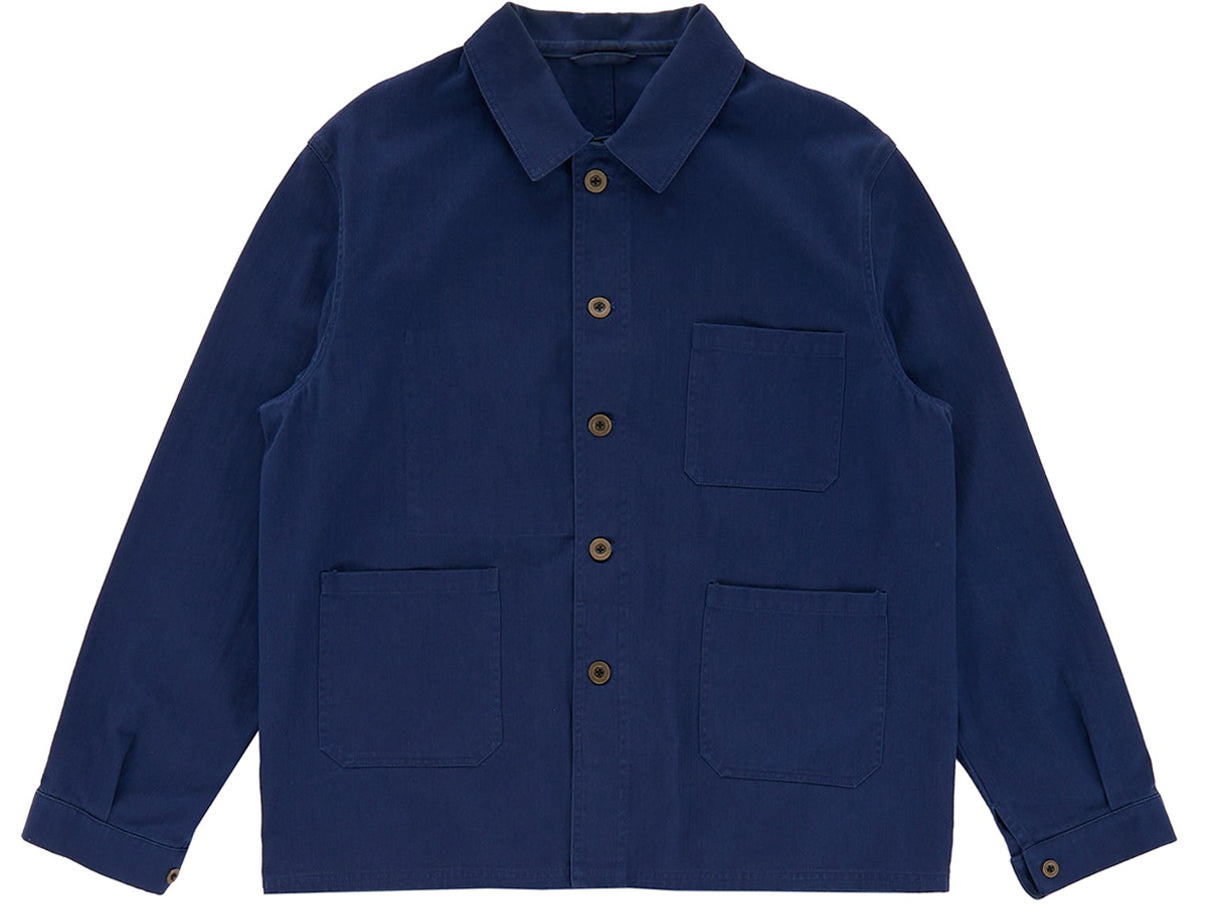 Workwear-style jacket with patch pockets and structured fit
