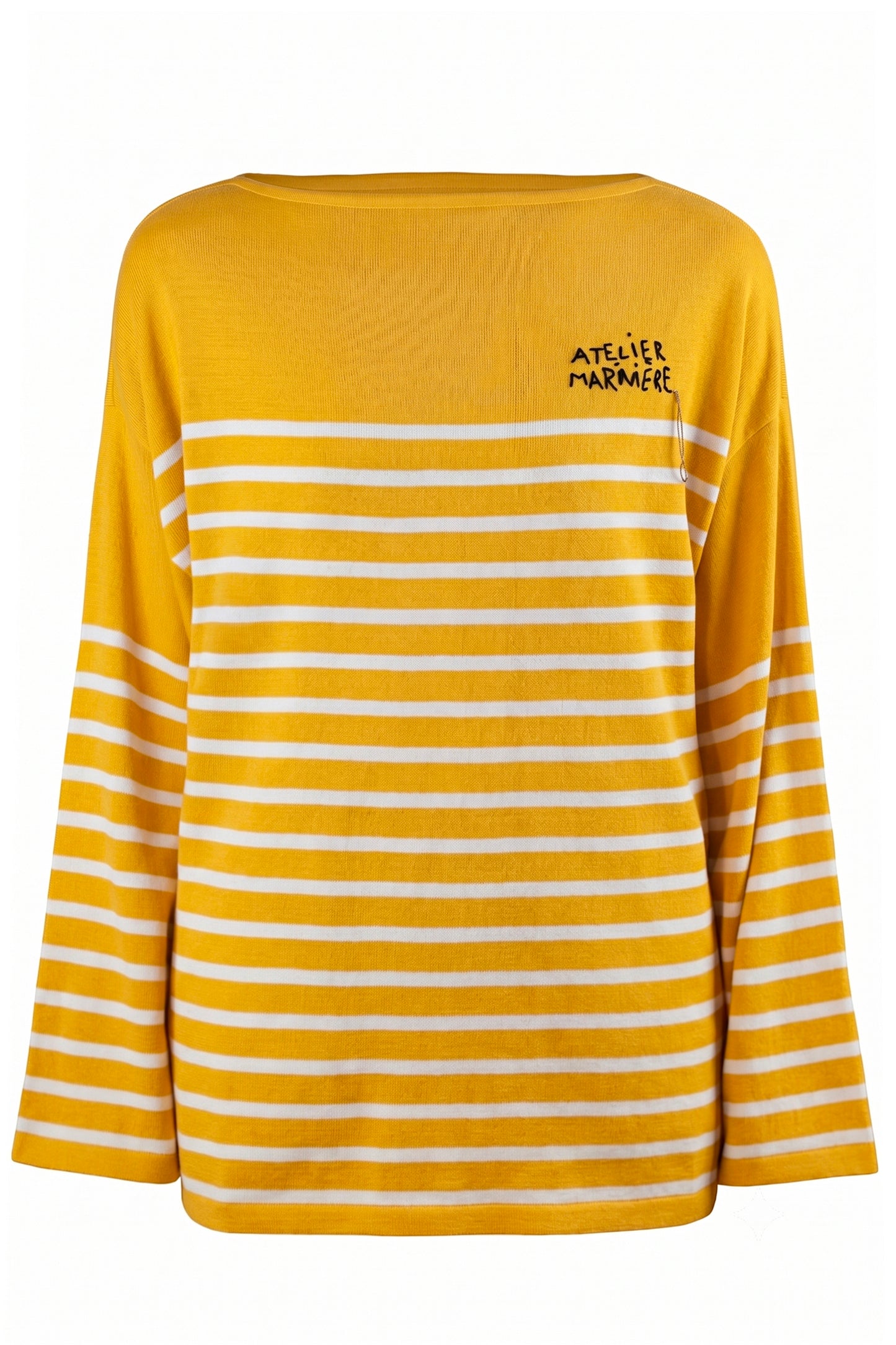 Women's Oversized Breton Shirt — Yellow/White