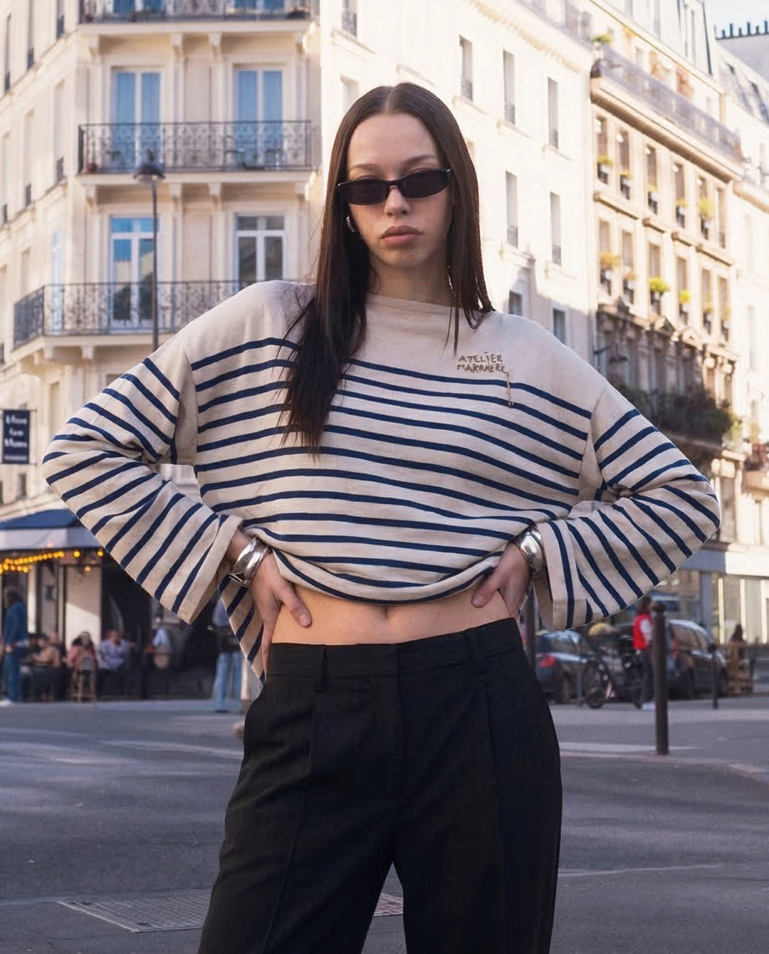 Merino Breton — Chalk White/Faded Navy