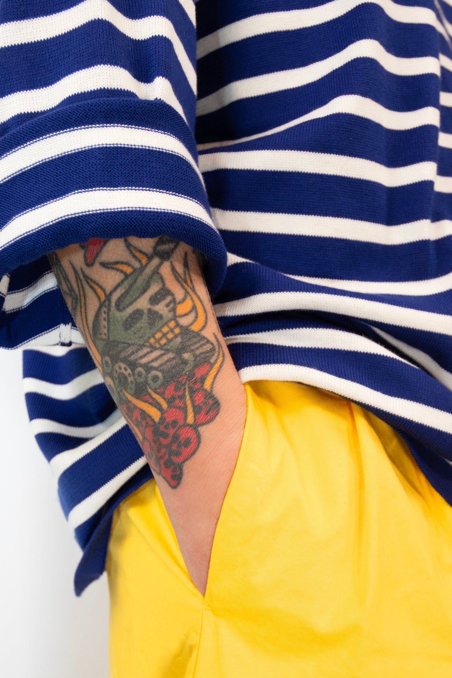 Sleeve Detail of Women's Marinière Striped Shirt - Classic French Style