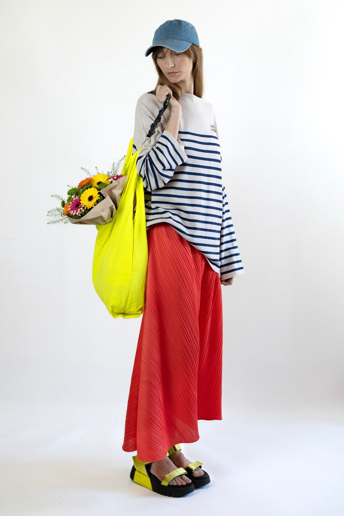 Women's Merino Breton Shirt, Chalk White/Faded Navy Stripes