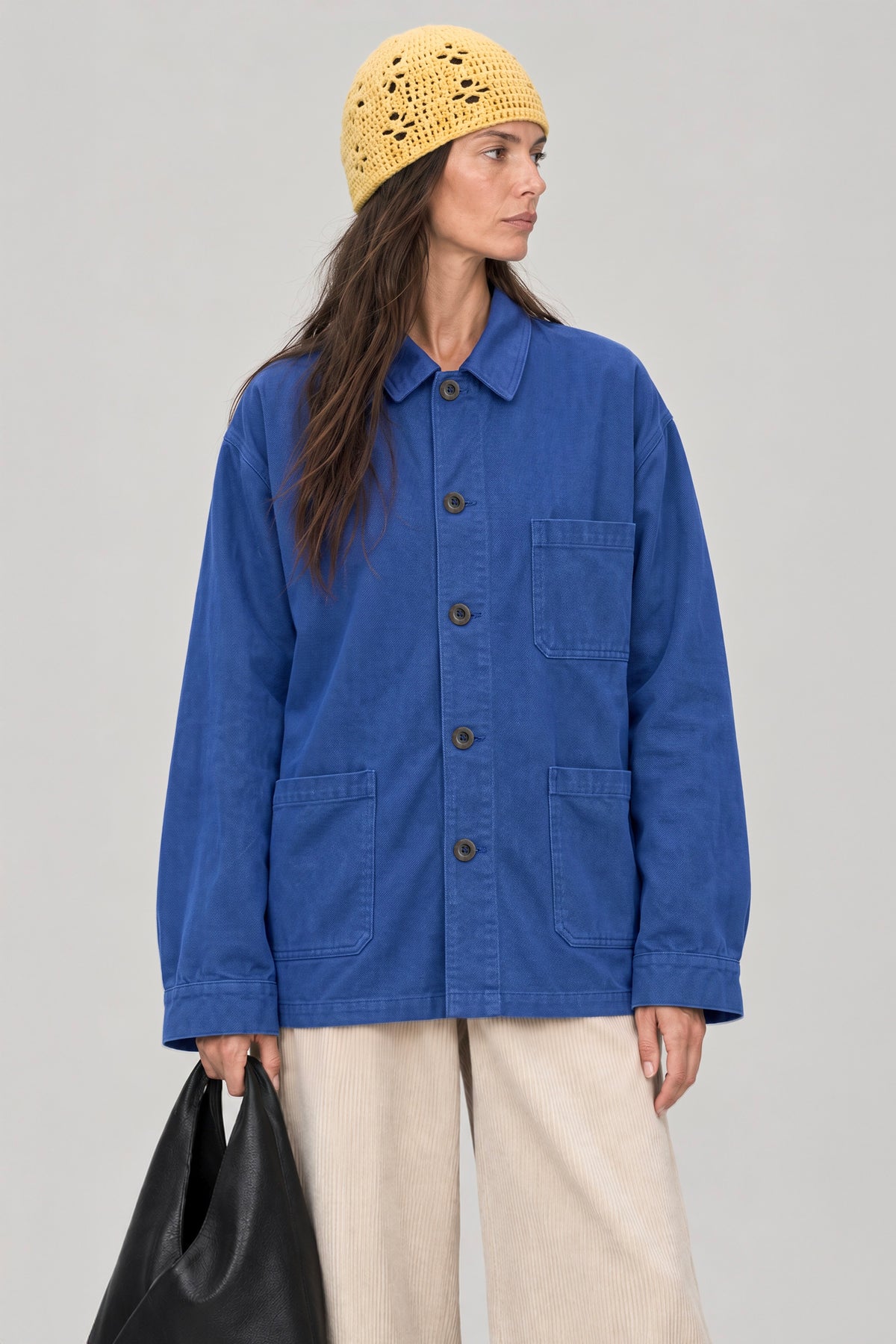Women's French Work Jacket, 100% Cotton, Blue de Travail
