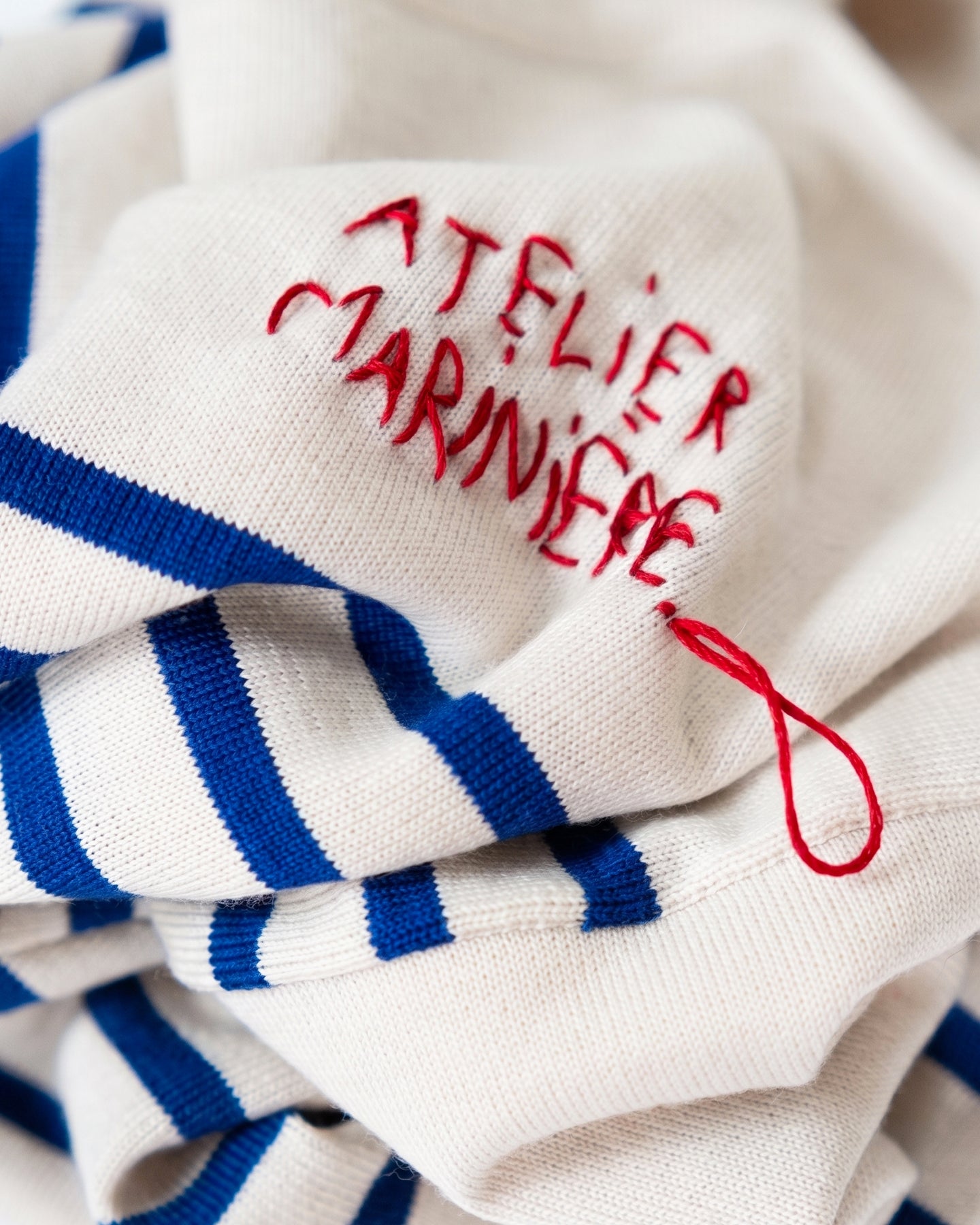 Women's Oversized Breton Shirt — White/Classic Blue