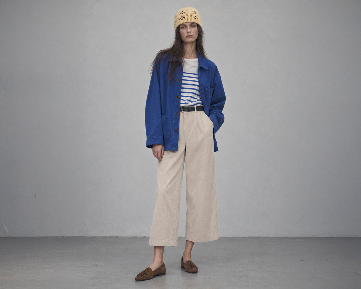 Women's French Work Jacket, 100% Cotton, Blue de Travail