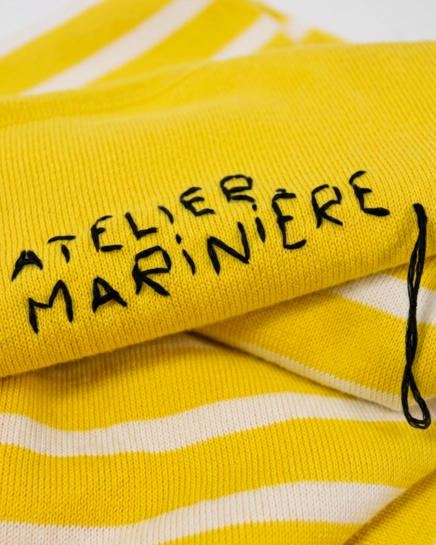 Women's Oversized Breton Shirt in Yellow & White