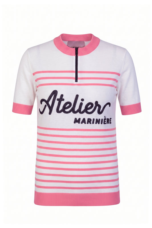Men's Merino Cycling Jersey — White/Pink