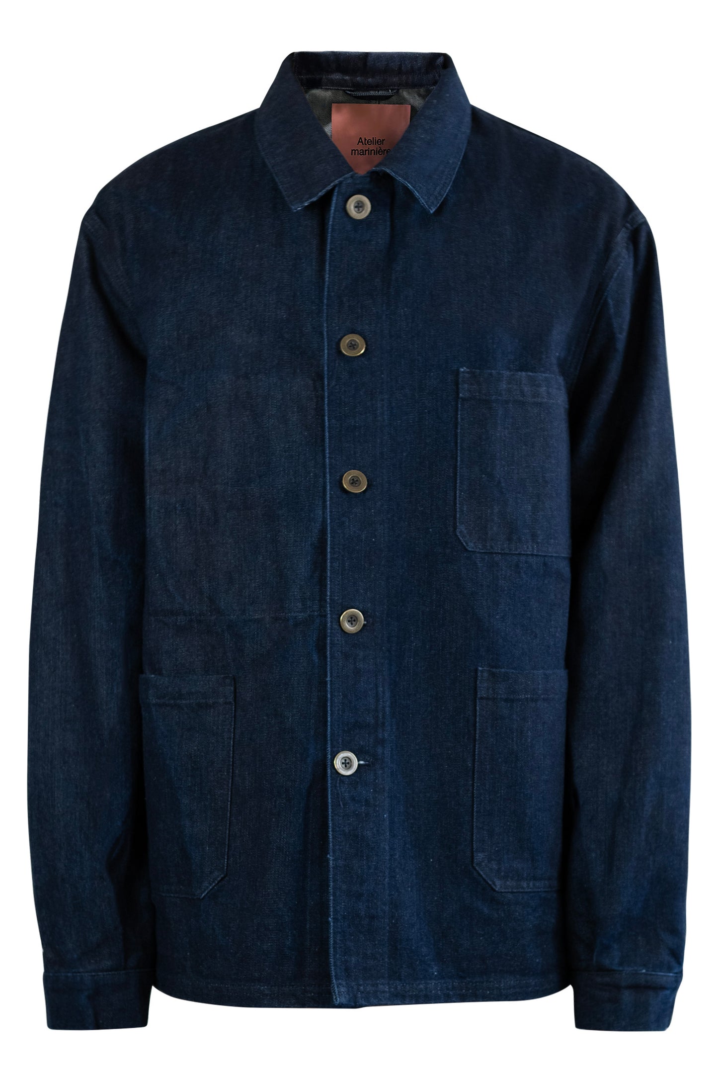 Men's French Work Jacket, Raw Indigo Denim