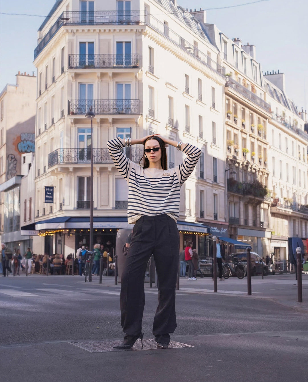 Merino Breton — Chalk White/Faded Navy