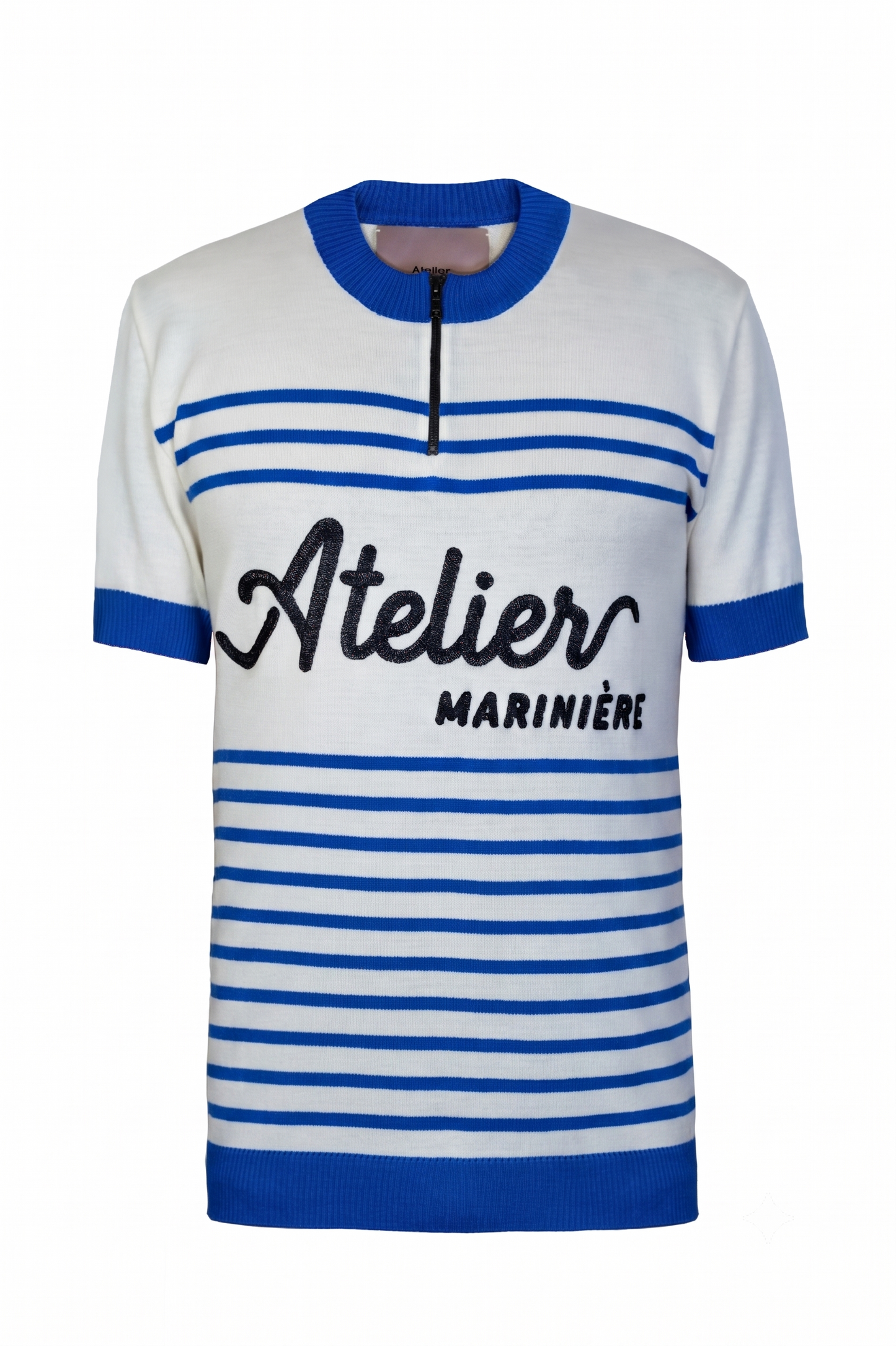 Men's Merino Cycling Jersey — White/Blue