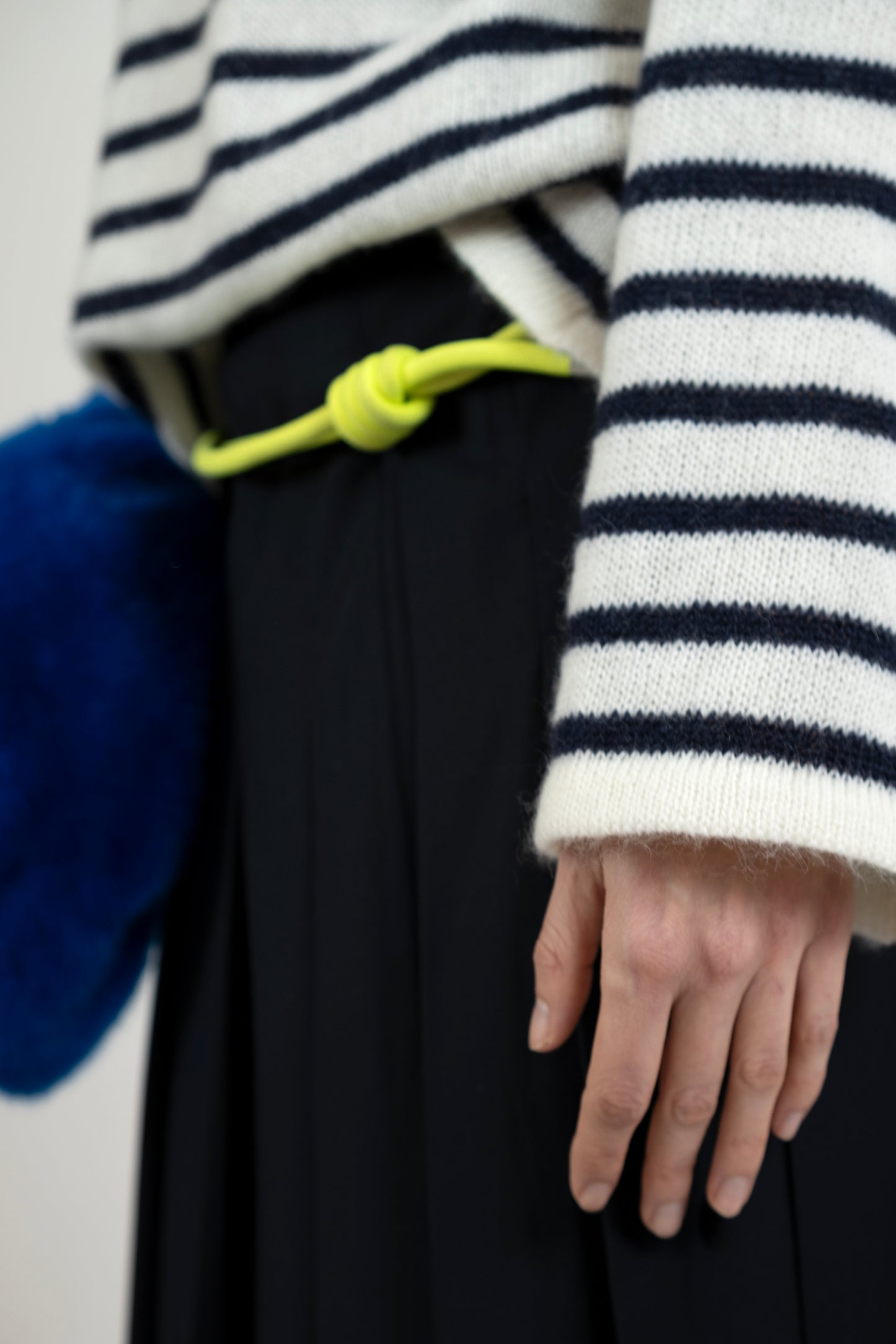 Women's Super Kid Mohair Sweater, White/Navy Stripes