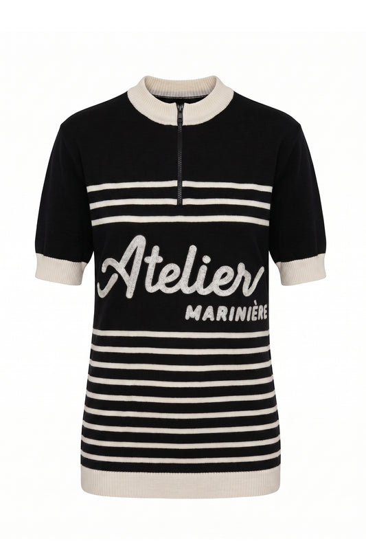 Women's Merino Cycling Jersey — Black/White