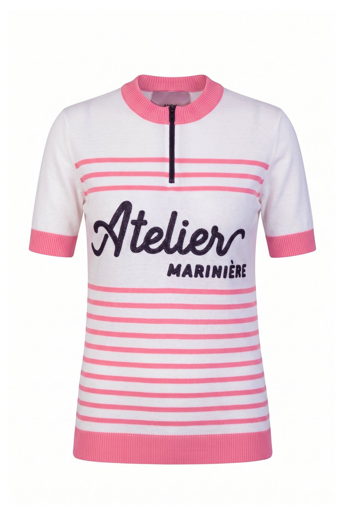 Women's Merino Cycling Jersey — White/Pink