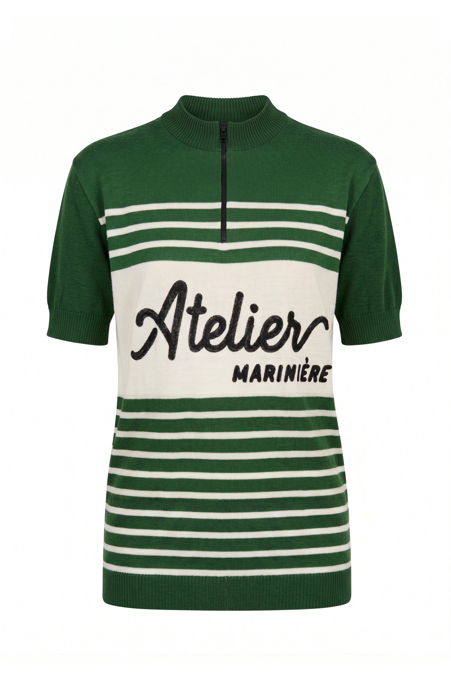 Women's Merino Cycling Jersey — Green/White