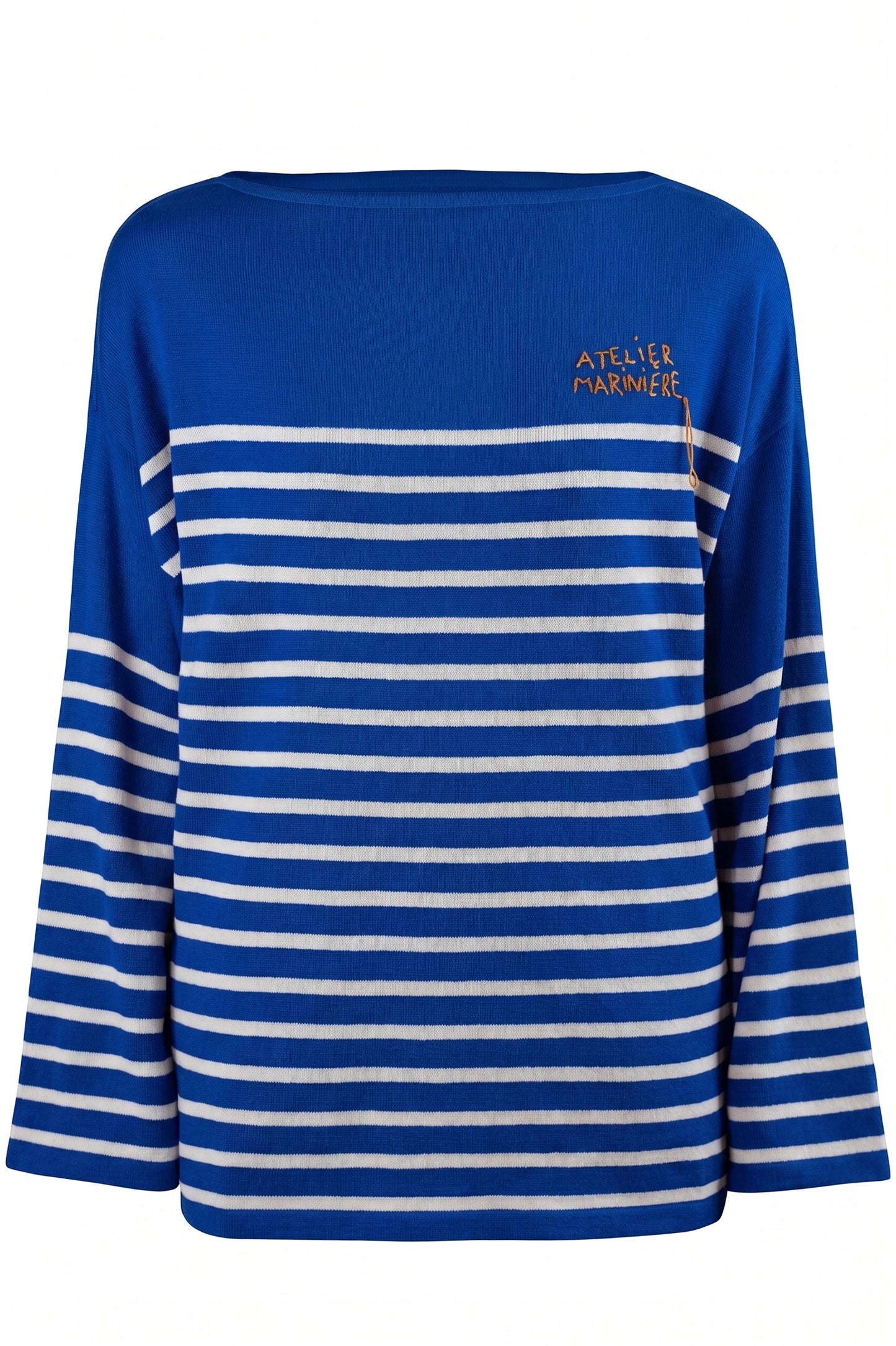 Men's Oversized Breton Shirt — Blue/White