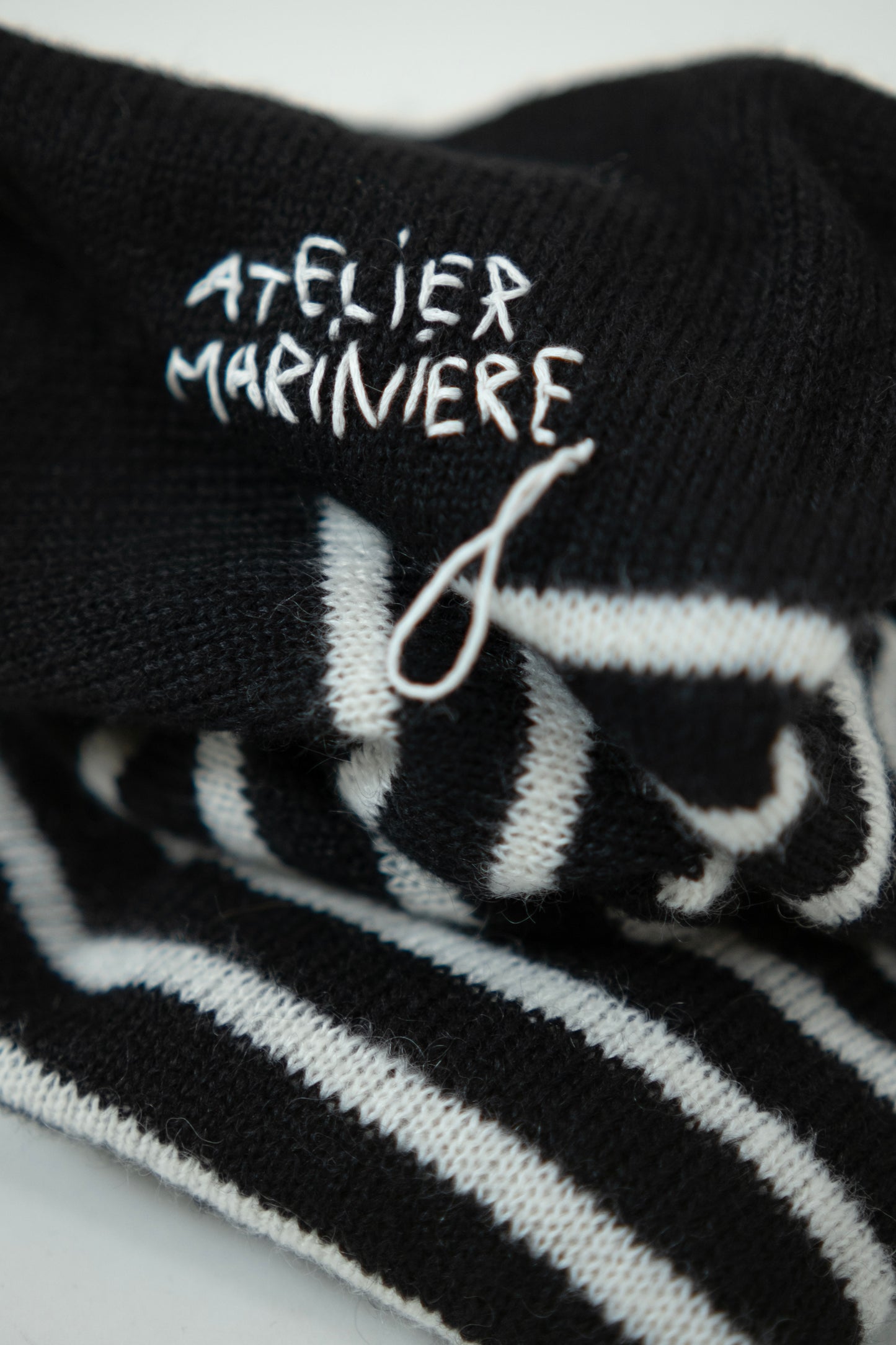 Men's Super Kid Mohair Sweater, Black/White Stripes