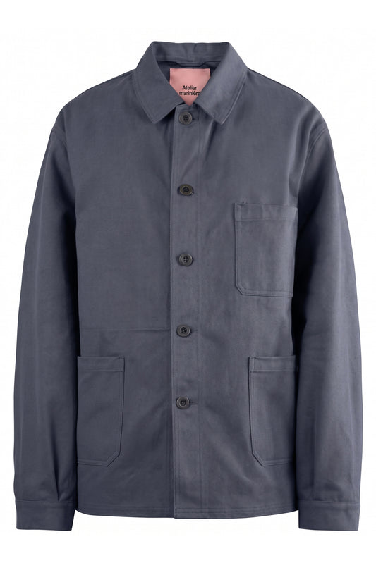 Women's French Work Jacket, 100% Cotton, Sunbursted Grey