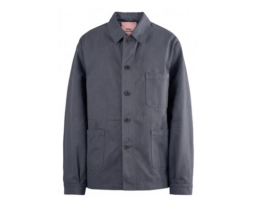 Women's French Work Jacket, 100% Cotton, Navy Blue