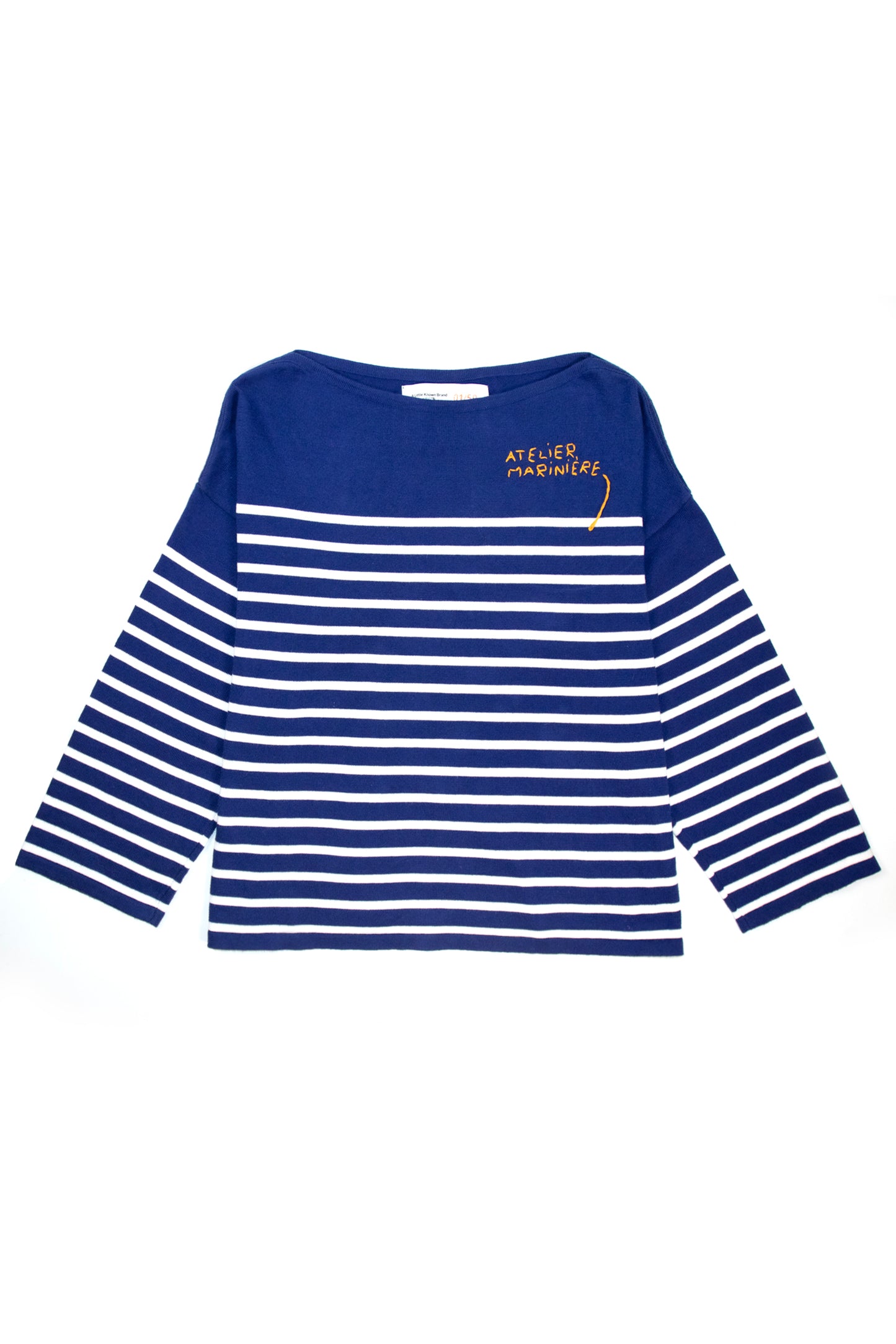 Women's Marinière - Drop 1  - Cotton Boat Neck - Blue / White Stripes