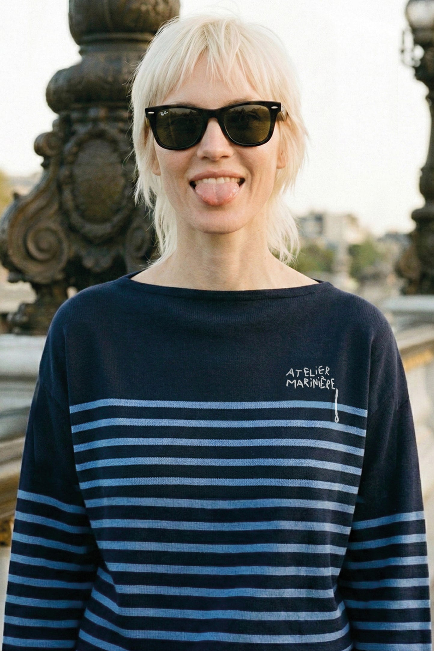 Merino Breton — Navy / Dusty Blue