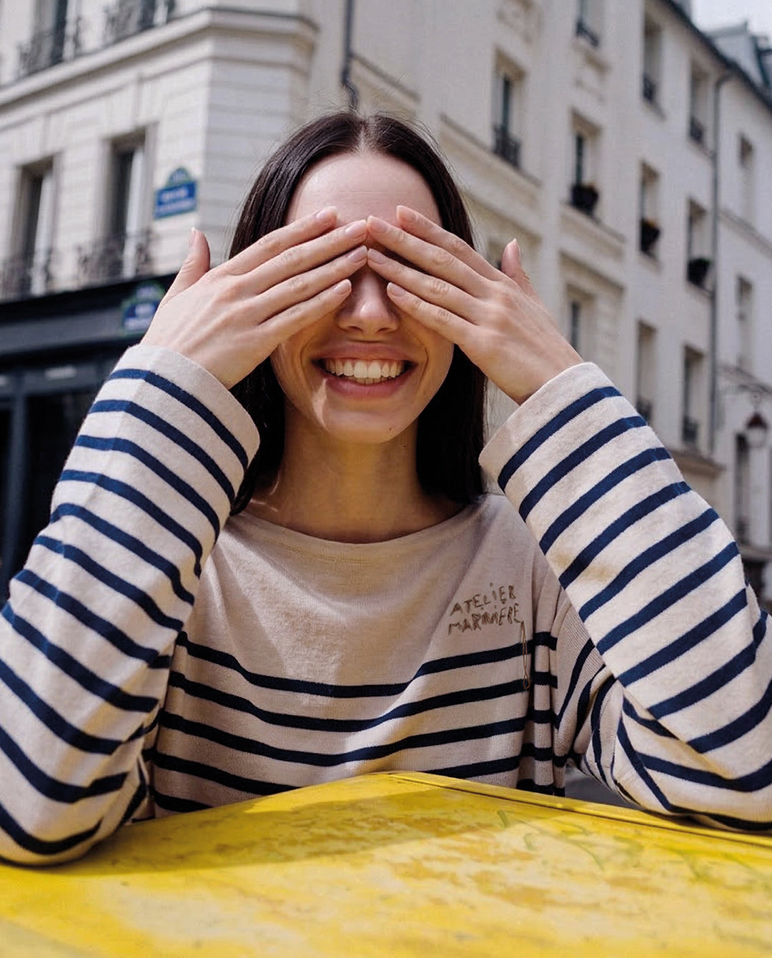 Merino Breton — Chalk White/Faded Navy