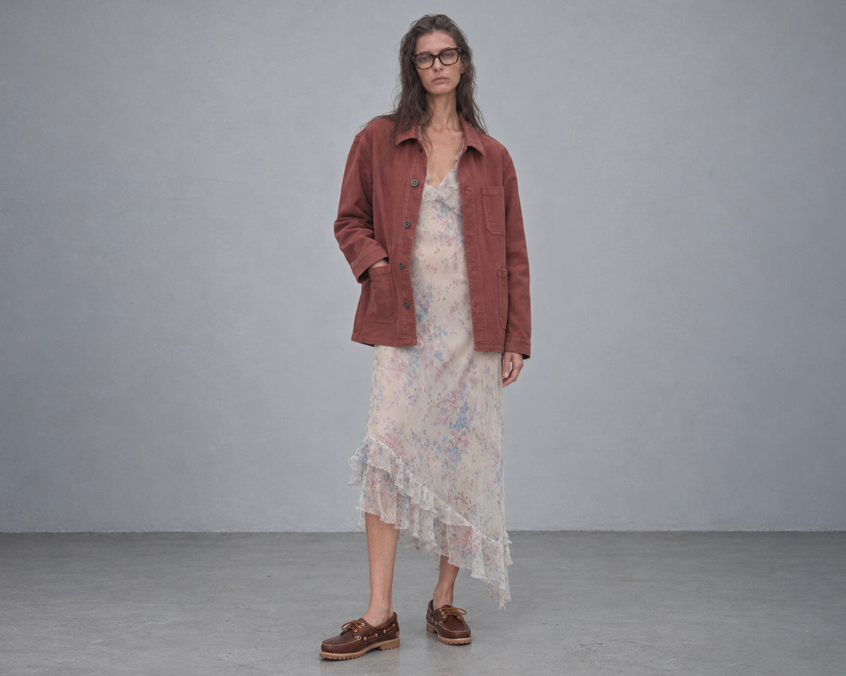 Women's French Work Jacket, 100% Cotton, Canyon Brown