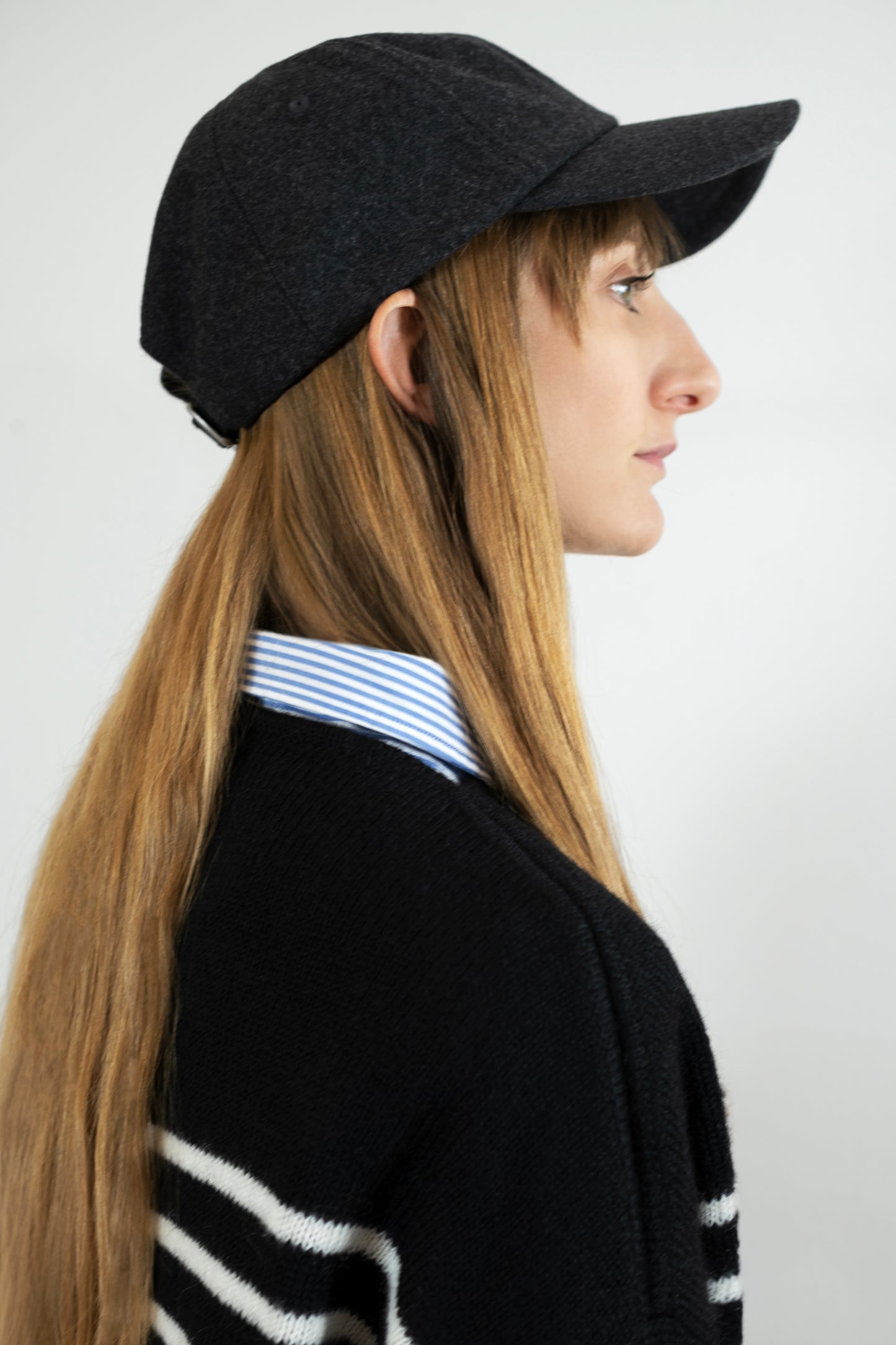 Women's Super Kid Mohair Sweater, Black/White Stripes