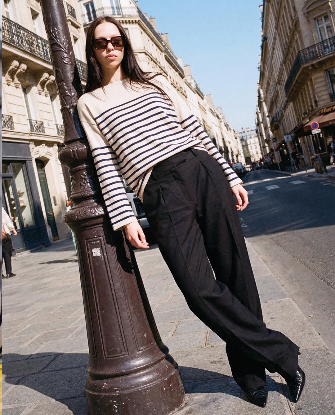 Merino Breton — Chalk White/Faded Navy