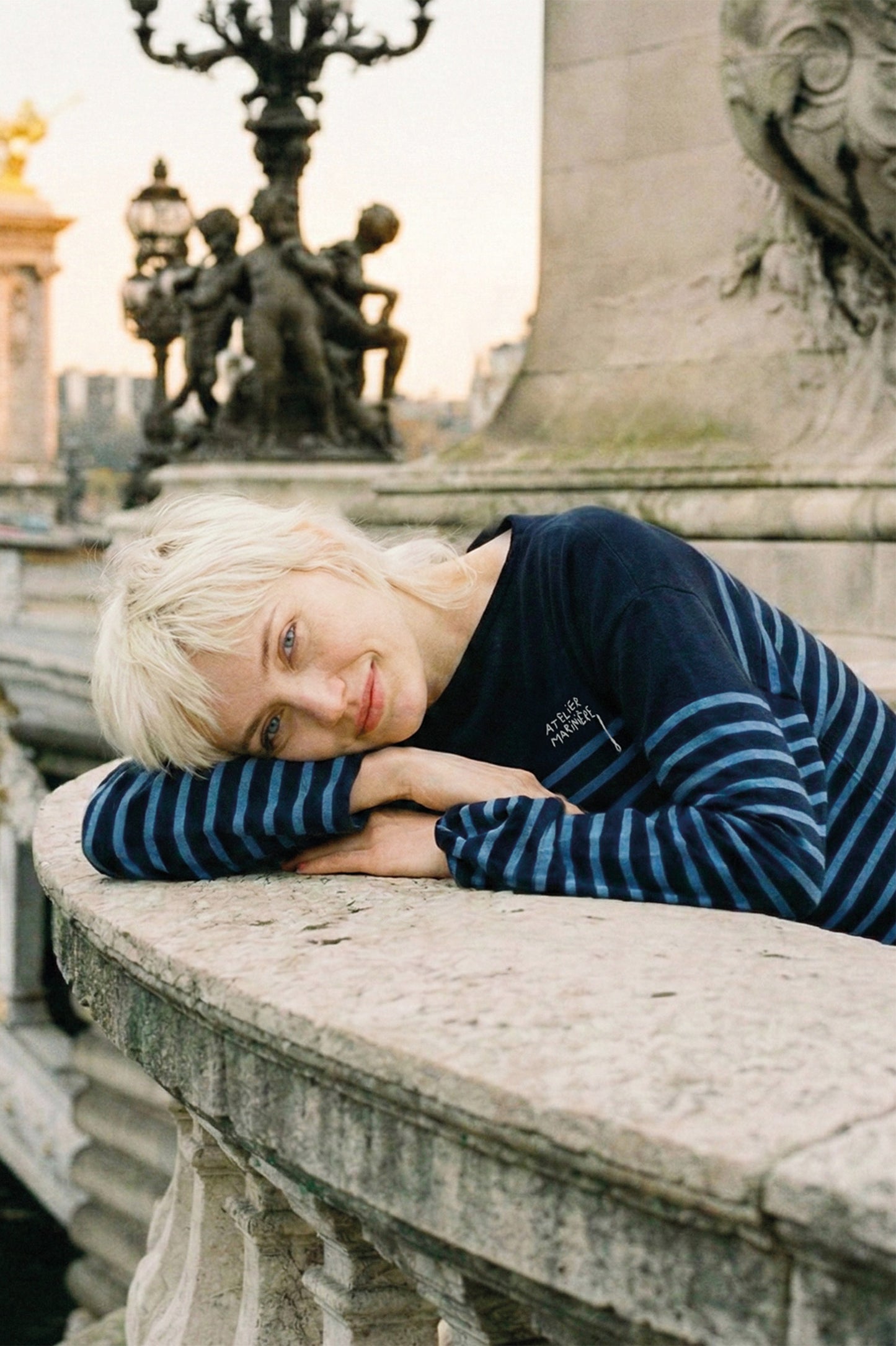 Merino Breton — Navy / Dusty Blue