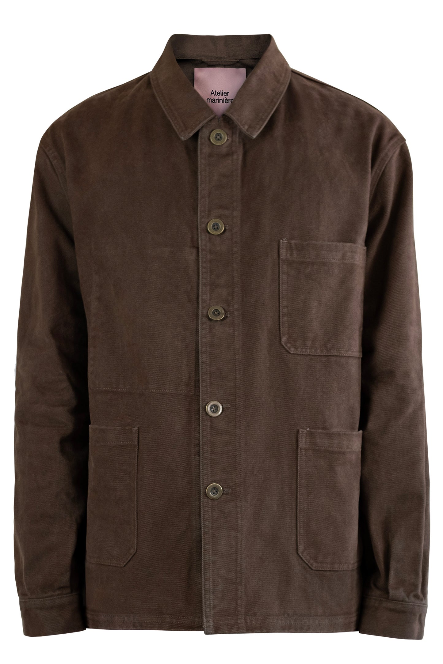 Men's French Work Jacket, 100% Cotton, Chocolate Brown