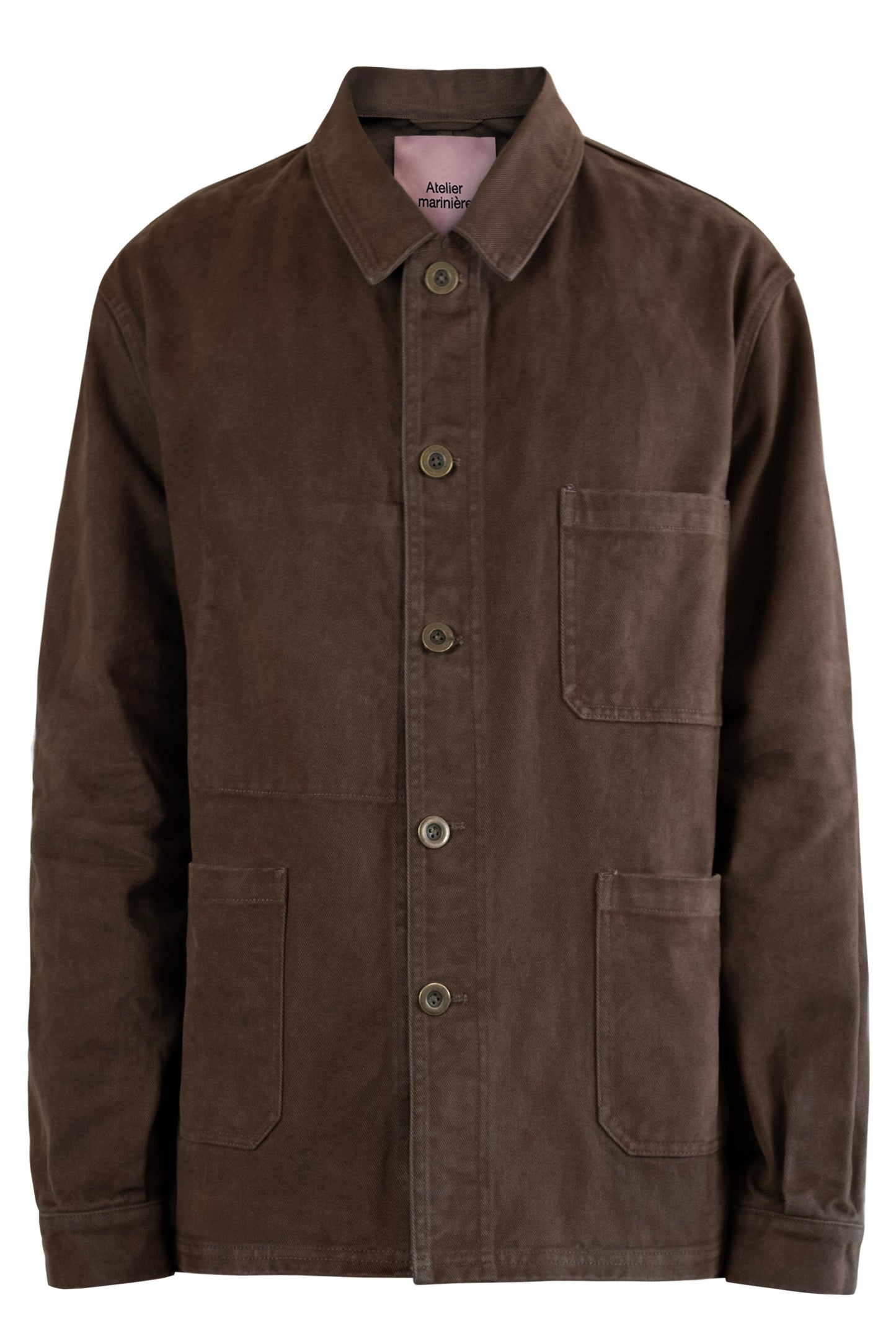 Women's French Work Jacket, 100% Cotton, Chocolate Brown
