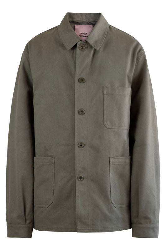 Women's French Work Jacket, 100% Cotton, Vetiver Green